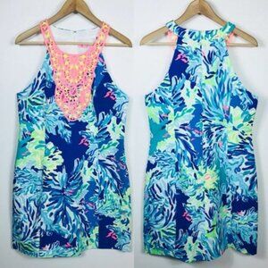 Lilly Pulitzer (Size 12) Pearl Shift Dress Brilliant Blue Wade And Sea